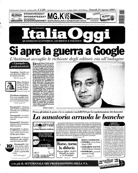 Italia oggi : quotidiano di economia finanza e politica